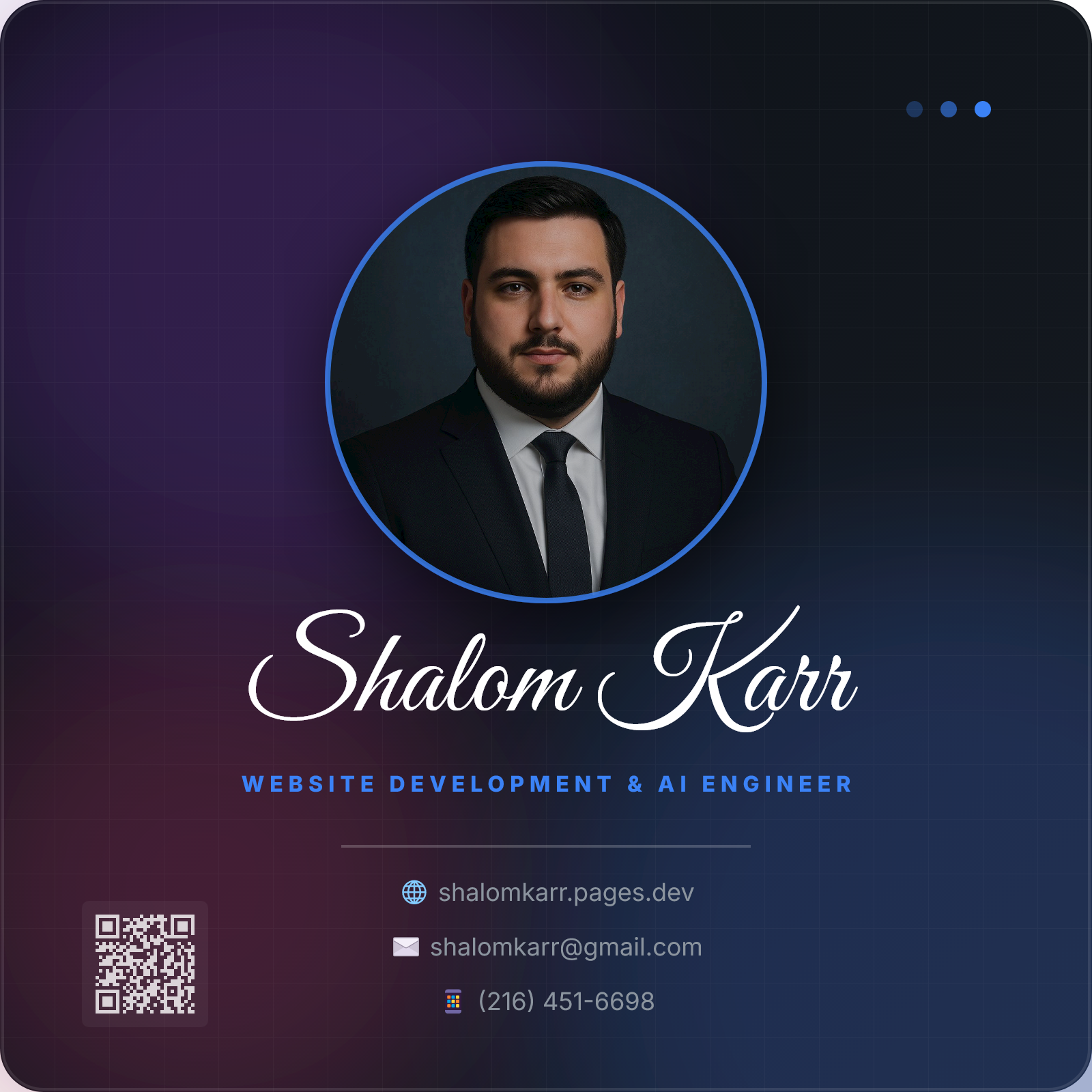 Shalom Karr Digital Business Card